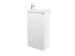 Lave-Mains|GoodHome Meuble lave mains à poser blanc brillant l.44 x H.79 x P.23 cm, Imandra