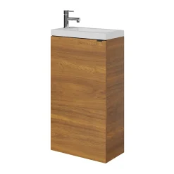 Lave-Mains|GoodHome Meuble lave mains à poser effet noyer l.44 x H.79 x P.23 cm, Imandra