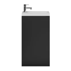 GoodHome Meuble lave mains à poser noir mat l.44 x H.79 x P.23 cm, Imandra