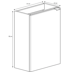GoodHome Meuble lave mains à suspendre Imandra gris taupé L.44 x H.55 cm