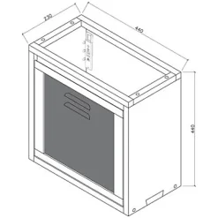 Lave-Mains|Cooke & Lewis Meuble lave mains à suspendre bois et noir l.44 x H.44 x P.23 cm, Indus