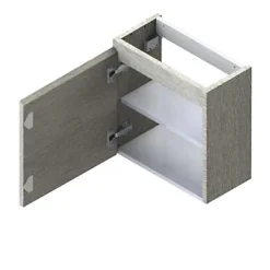 Lave-Mains|Meuble De Salle De Bains Faible Profondeur|Cooke & Lewis Meuble lave mains effet chêne clair l.45 x H.44 x P.21 cm, Calao