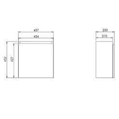Lave-Mains|Meuble De Salle De Bains Faible Profondeur|Cooke & Lewis Meuble lave mains effet chêne clair l.45 x H.44 x P.21 cm, Calao