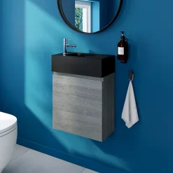 Lave-Mains|Meuble De Salle De Bains Faible Profondeur|Cooke & Lewis Meuble lave mains effet chêne clair l.45 x H.44 x P.21 cm, Calao