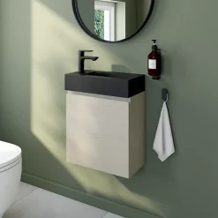 Meuble lave mains effet chêne l.45 x H.44 x P.21 cm, Calao