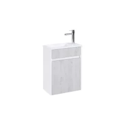 Lave-Mains|Aurlane Meuble Lave Mains MINI 40x50x22 cm - Gris et Blanc