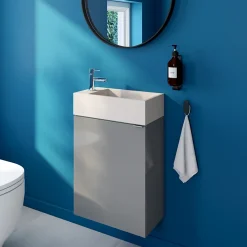 Lave-Mains|GoodHome Meuble lave mains suspendu gris l.44 x H.55 x P.23 cm Imandra, Imandra