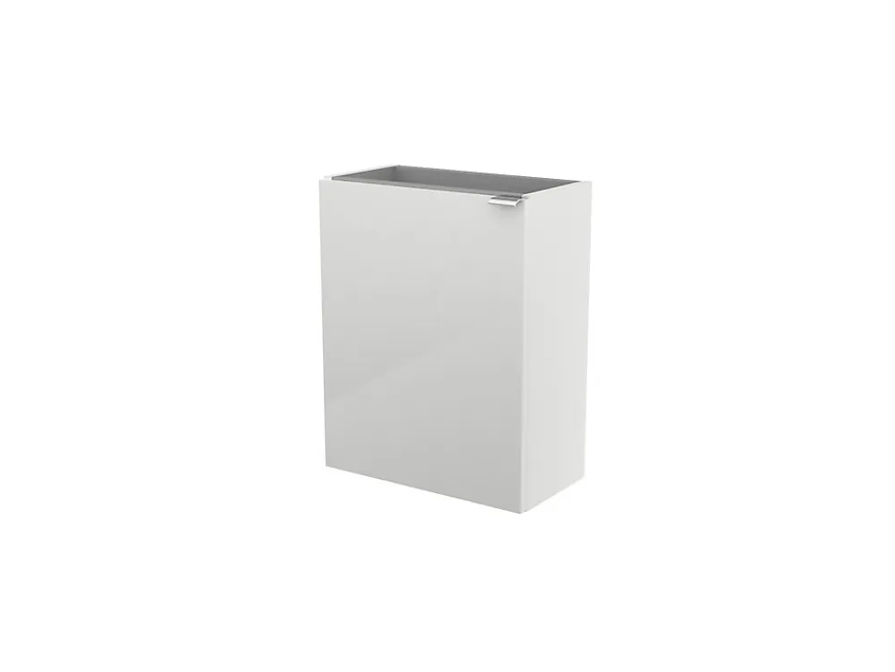 GoodHome Meuble lave mains suspendu blanc brillant l.44 x H.55 x P.23 cm, Imandra