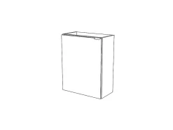 GoodHome Meuble lave mains suspendu blanc brillant l.44 x H.55 x P.23 cm, Imandra