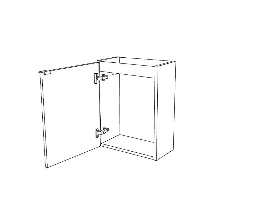 GoodHome Meuble lave mains suspendu blanc brillant l.44 x H.55 x P.23 cm, Imandra