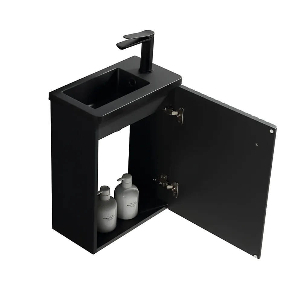 Jindoli Meuble lave-main Aquanero noir 40 cm