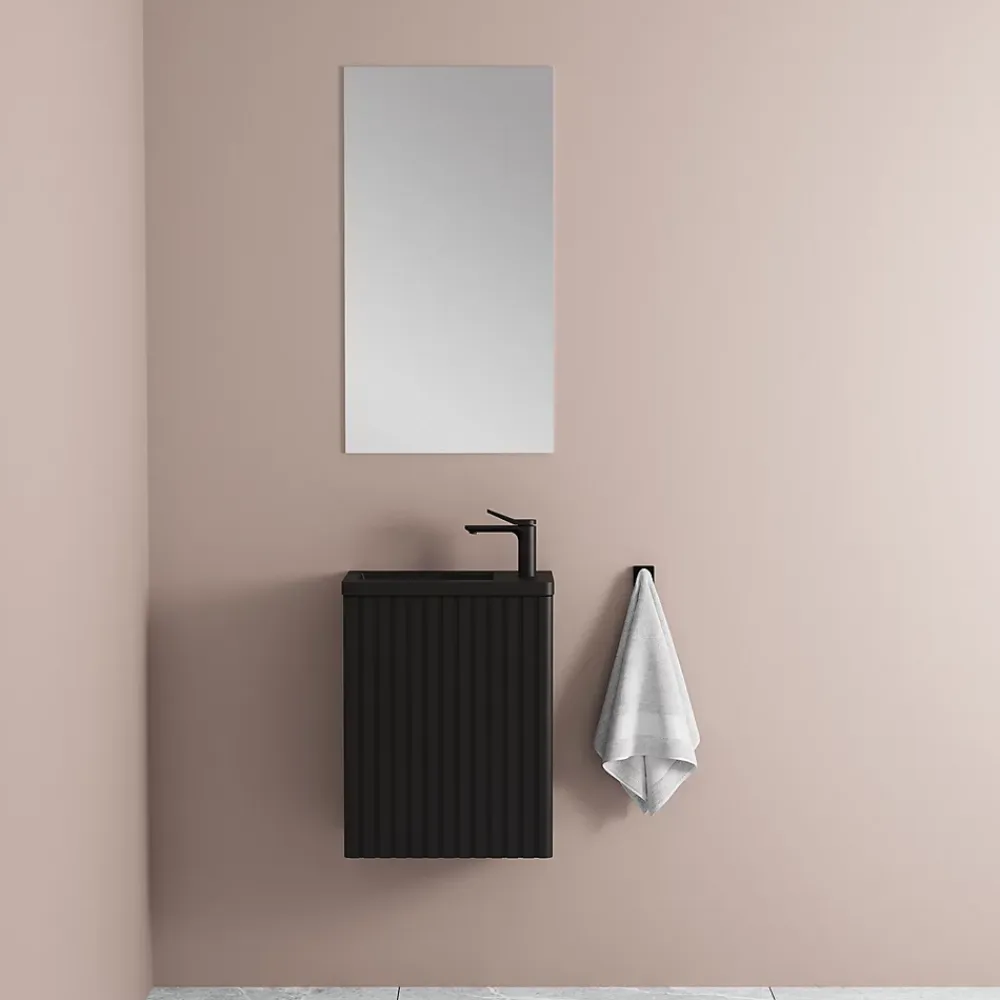 Jindoli Meuble lave-main Aquanero noir 40 cm