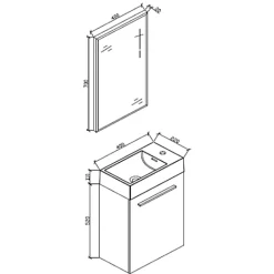 Lave-Mains|Stano Meuble lave-main salle de bain design SIENA largeur 40 cm blanc laque