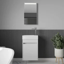 Lave-Mains|Stano Meuble lave-main salle de bain design MESSINA largeur 45 cm blanc laque