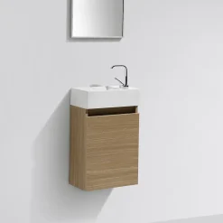 Lave-Mains|Stano Meuble lave-main salle de bain design SIENA largeur 40 cm chêne clair texture