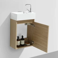 Lave-Mains|Stano Meuble lave-main salle de bain design SIENA largeur 40 cm chêne clair texture