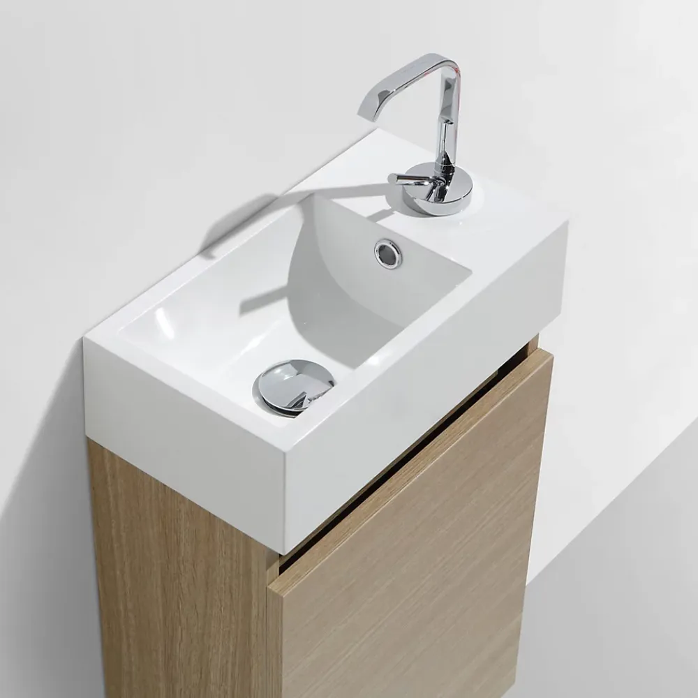 Lave-Mains|Stano Meuble lave-main salle de bain design SIENA largeur 40 cm chêne clair texture