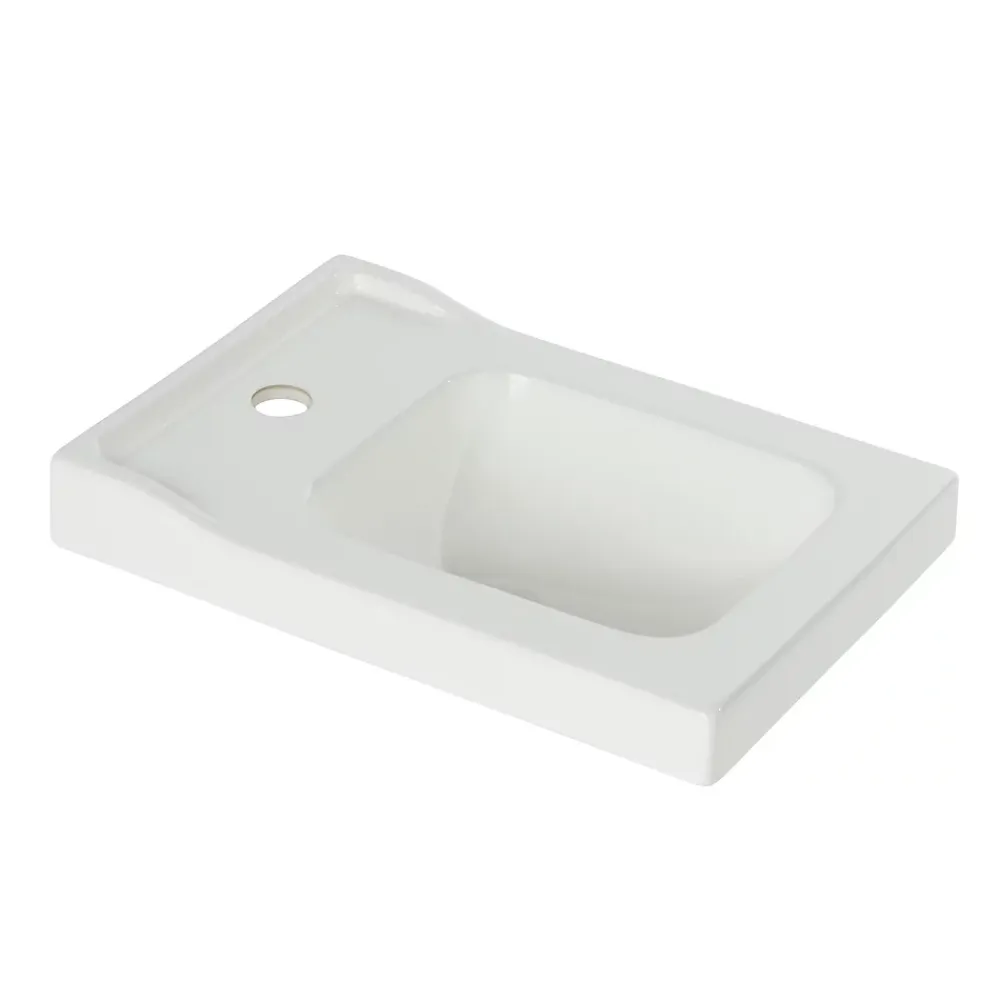 GoodHome Meuble lave-mains à poser l.60 cm vert + plan vasque lave-mains Lana, Perma