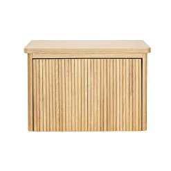 Homesight Meuble lave-mains à suspendre l.40 x H.26,6 x P.30 cm, effet chêne strié, Elli