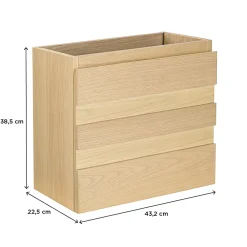 Lave-Mains|Homesight Meuble lave-mains à suspendre l.43,2 x H.38,5 x P.22,5 cm, effet chêne, Etty