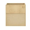 Homesight Meuble lave-mains à suspendre l.43,2 x H.48 x P.22,5 cm, effet chêne clair et jute, Java