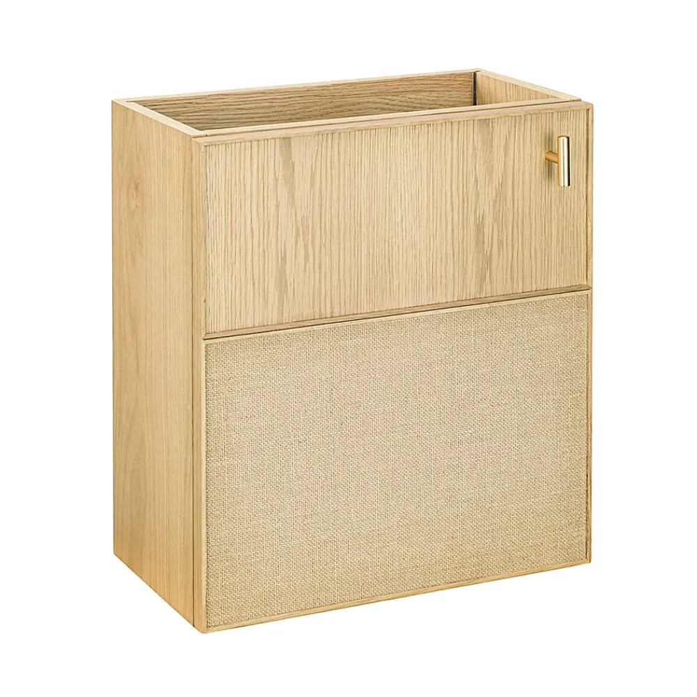 Homesight Meuble lave-mains à suspendre l.43,2 x H.48 x P.22,5 cm, effet chêne clair et jute, Java