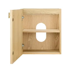Homesight Meuble lave-mains à suspendre l.43,2 x H.48 x P.22,5 cm, effet chêne clair et jute, Java