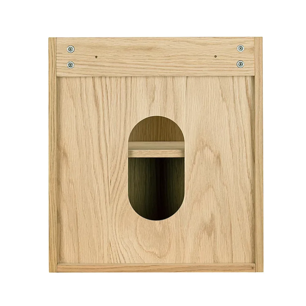 Homesight Meuble lave-mains à suspendre l.43,2 x H.48 x P.22,5 cm, effet chêne clair et jute, Java
