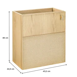 Homesight Meuble lave-mains à suspendre l.43,2 x H.48 x P.22,5 cm, effet chêne clair et jute, Java