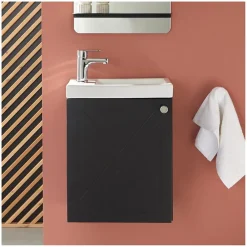 Mob-In Meuble lave-mains AVA Noir carbone