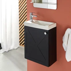 Mob-In Meuble lave-mains AVA Noir carbone