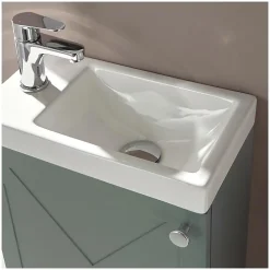Mob-In Meuble lave-mains AVA vert de gris + robinet chromé