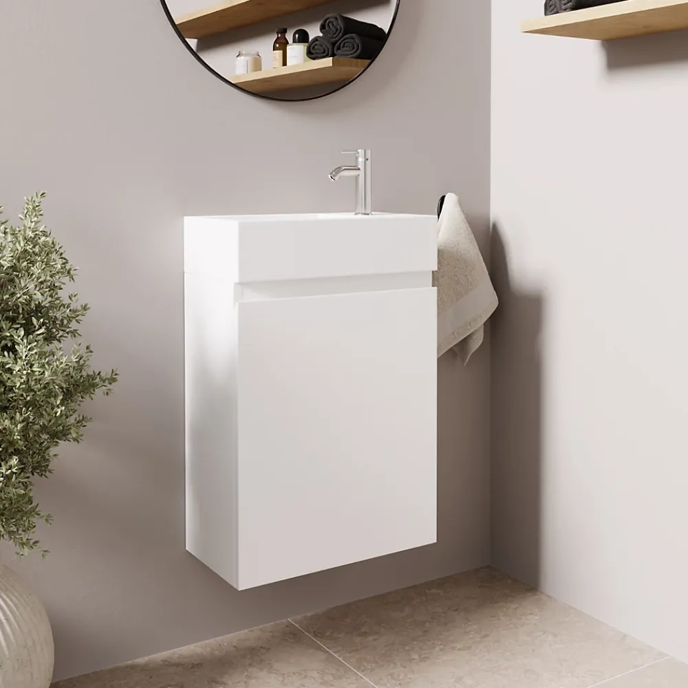 Lave-Mains|Lomazoo Meuble lave-mains blanc brillant Malibu - 40cm