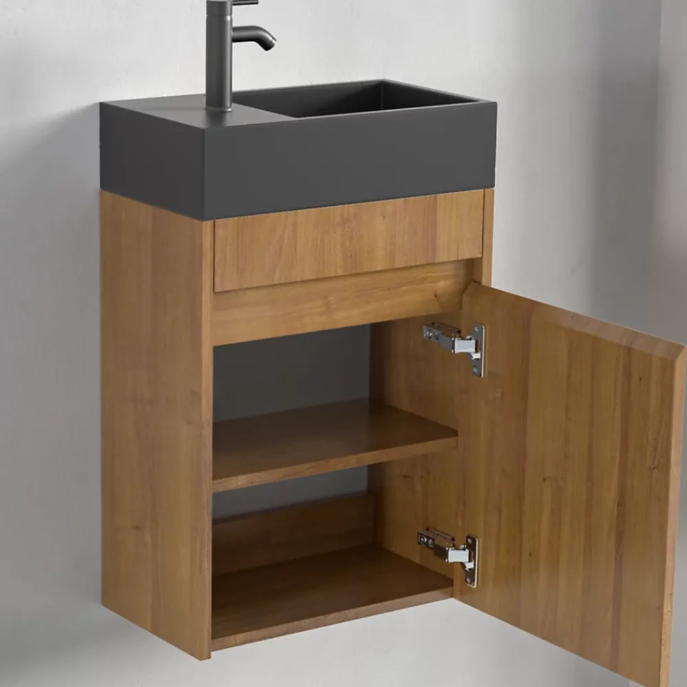 Lave-Mains|Lomazoo Meuble lave-mains chêne chaud Ibiza - 40cm