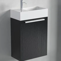 Lave-Mains|Lomazoo Meuble lave-mains chêne noir Bombay - 40cm