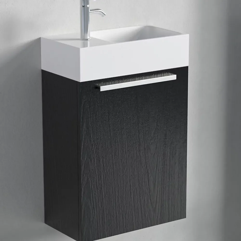 Lave-Mains|Lomazoo Meuble lave-mains chêne noir Bombay - 40cm