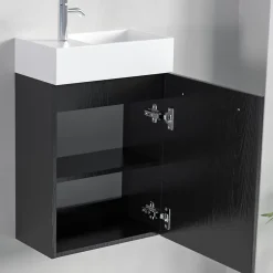 Lave-Mains|Lomazoo Meuble lave-mains chêne noir Bombay - 40cm