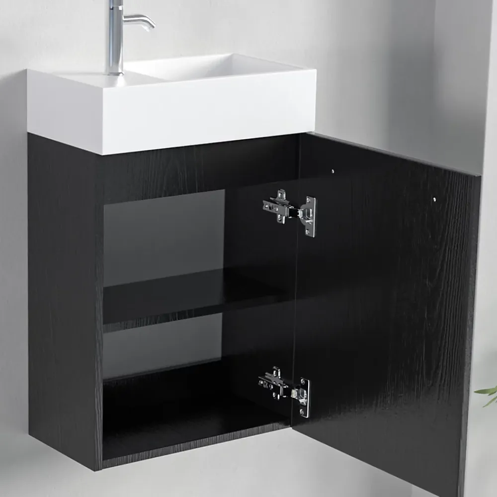 Lave-Mains|Lomazoo Meuble lave-mains chêne noir Bombay - 40cm