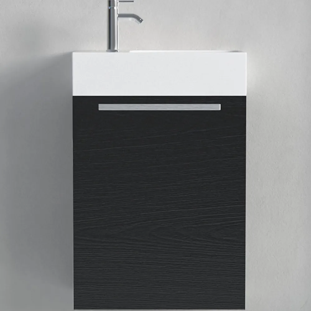 Lave-Mains|Lomazoo Meuble lave-mains chêne noir Bombay - 40cm