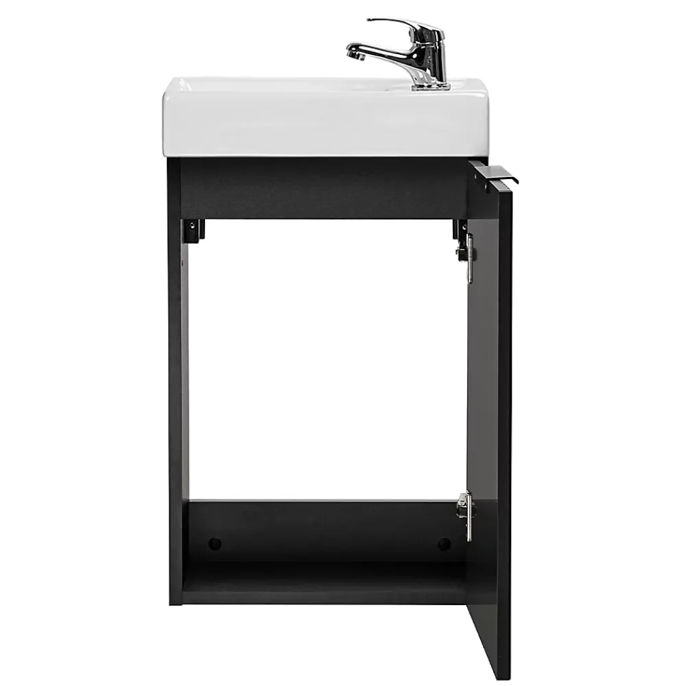 Lave-Mains|Petits-Meubles Meuble lave-mains 40cm 1 porte Adriel Noir