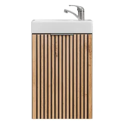 Lave-Mains|Petits-Meubles Meuble lave-mains 40cm 1 porte Gaia Bois et Noir