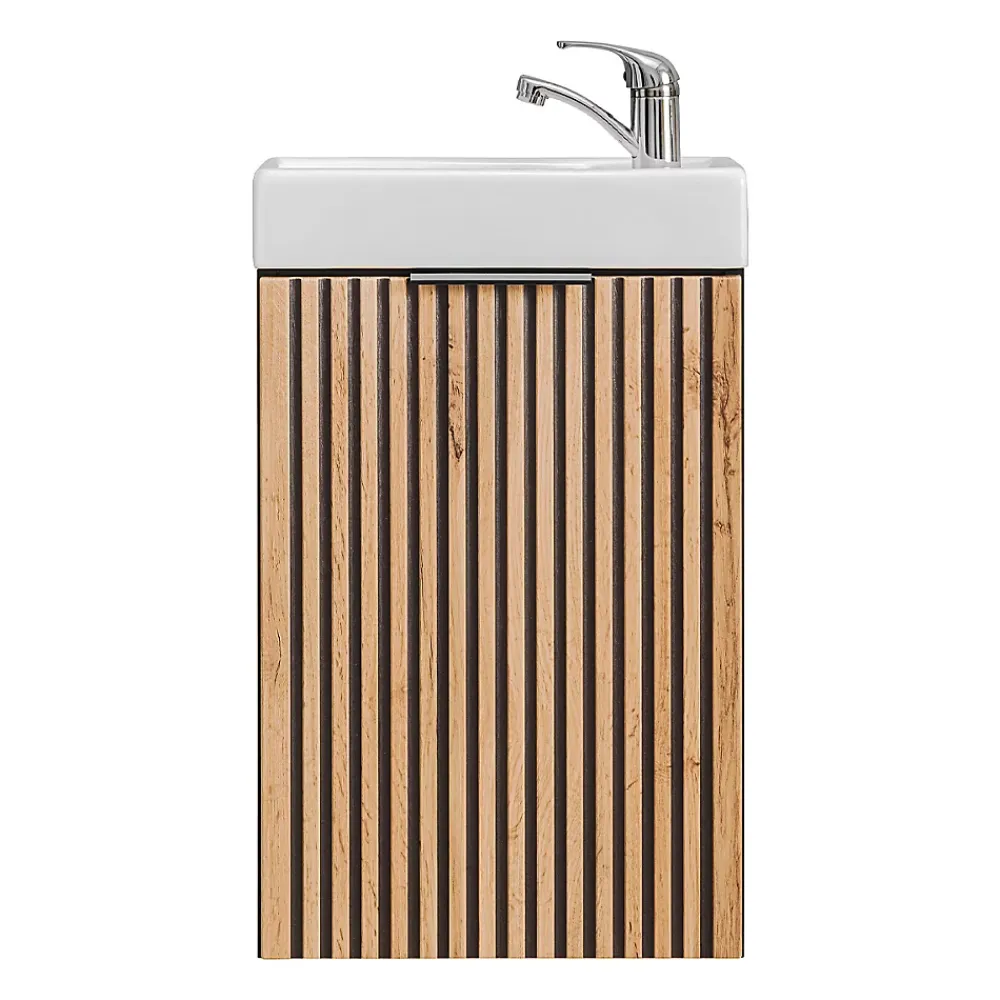 Lave-Mains|Petits-Meubles Meuble lave-mains 40cm 1 porte Gaia Bois et Noir