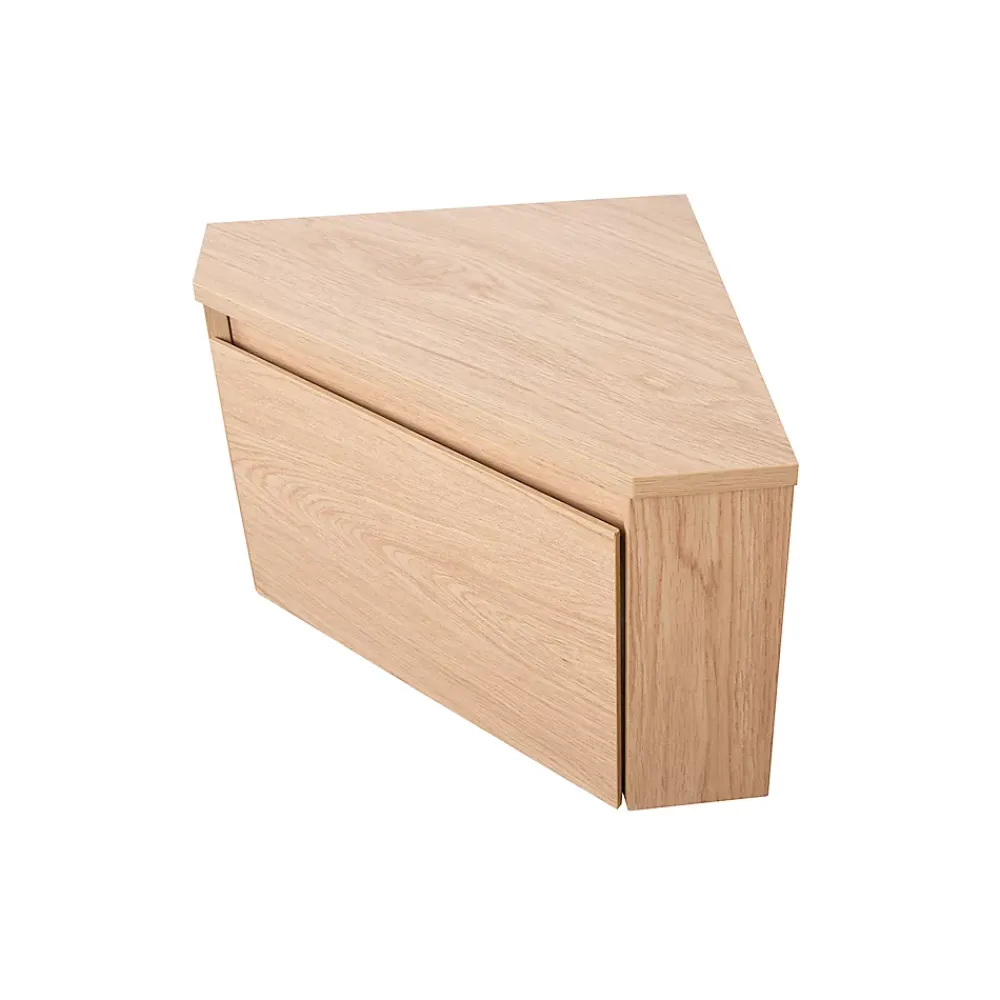 Homesight Meuble lave-mains d'angle à suspendre l.36,5 x H.28 x P.36,5 cm, effet bois, Noma