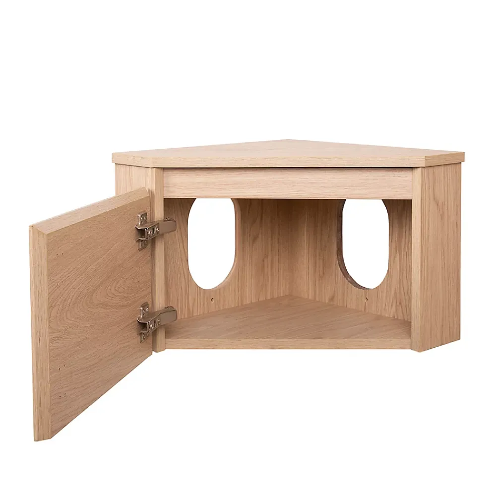 Homesight Meuble lave-mains d'angle à suspendre l.36,5 x H.28 x P.36,5 cm, effet bois, Noma