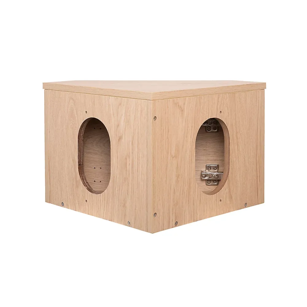 Homesight Meuble lave-mains d'angle à suspendre l.36,5 x H.28 x P.36,5 cm, effet bois, Noma