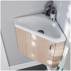 Mob-In Meuble lave-mains d'angle décor chêne KODA