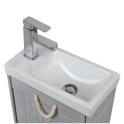 Mob-In Meuble lave-mains gris bord de mer + robinet MISTRAL
