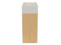 Lave-Mains|Homesight Meuble lave-mains Java effet chêne clair et jute l.44 cm + plan vasque lave-mains béton moucheté
