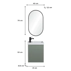 Lave-Mains|Mob-In Meuble lave-mains LISA + miroir ovale