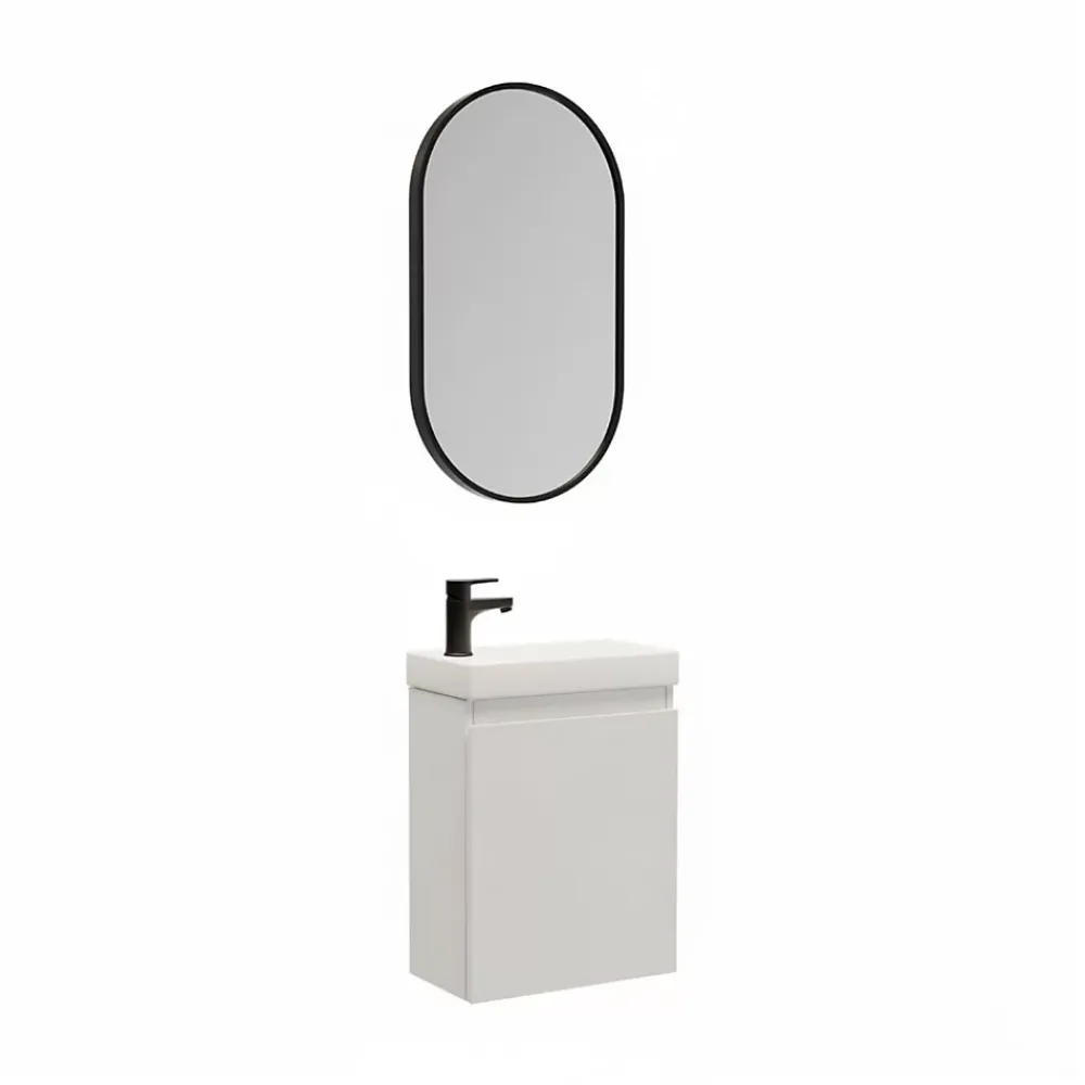 Mob-In Meuble lave-mains LISA + miroir ovale
